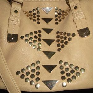 Large “Just Fab” Bag with Gold Embellishments